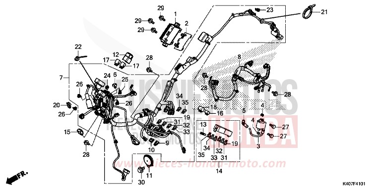 WIRE HARNESS (NSS125ADK) for Forza 125 MAT PEARL COOL WHITE (NHB44) from 2019